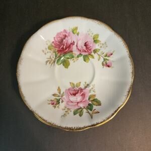 Royal Albert Bone China England ~American Beauty~Pattern 6" SAUCER Ribbed